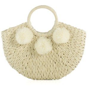 Shiraleah COCO TOTE Bag Woven Handbag Purse IVORY